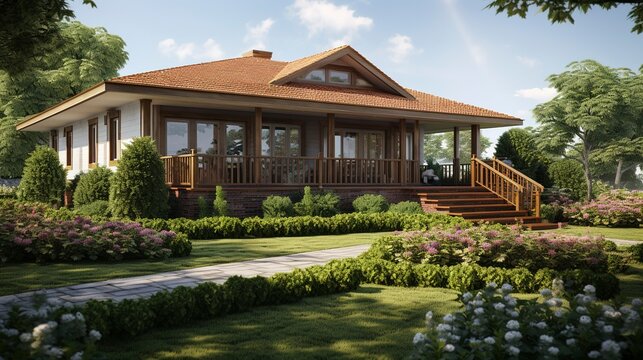 A photo of a Bungalow Emphasizing Simple Elegance