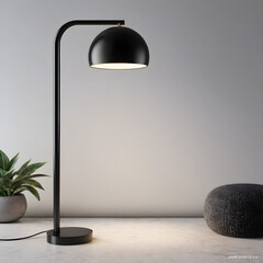 modern interior with lamp. Generative AI.