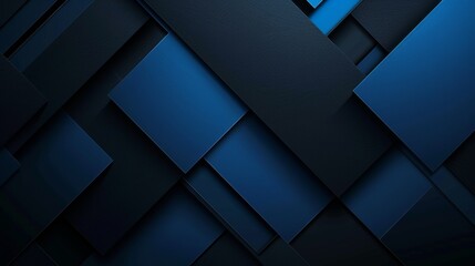 Abstract layered blue geometric wallpaper. Artistic blue rectangles texture for stylish background. - obrazy, fototapety, plakaty