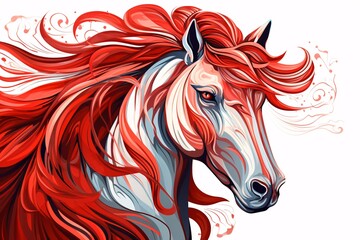 Fototapeta na wymiar a horse with red hair