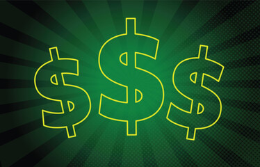 neon green money cash graphic concept background