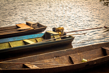 old fishing boat amzon canoe