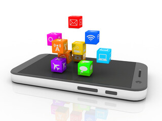 3d illustration Transmitter mobile WiFi