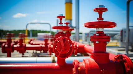 Pipe line oil and gas valves at gas plant pressure safety valve selective