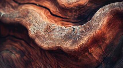 Detailed organic brown wooden waves wall texture abstract art background design concept