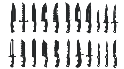 set of knives isolated