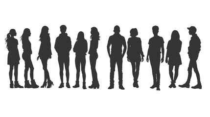 silhouettes of people isolated