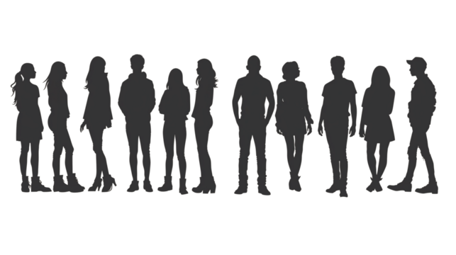 silhouettes of people isolated