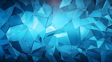 Shattered glass with blue theme illustration. - obrazy, fototapety, plakaty