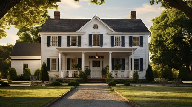 A photo of a Colonial House with Architectural