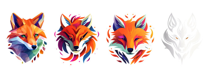 Logo illustration of a fox on a transparent background