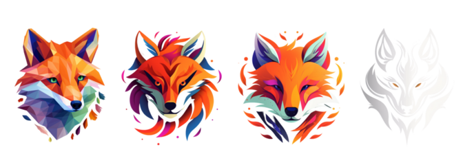 Logo illustration of a fox on a transparent background