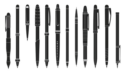 set of pens isolated - obrazy, fototapety, plakaty