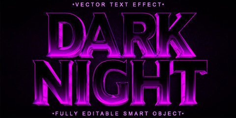 Shiny Purple Dark Night Vector Fully Editable Smart Object Text Effect