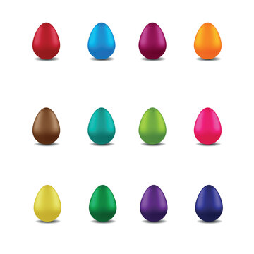 set of easter eggs 3d vector picture