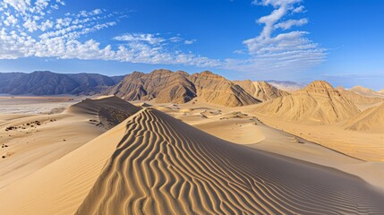 Fototapeta na wymiar Enthralling sahara desert landscape in egypt with mesmerizing undulating sand dunes