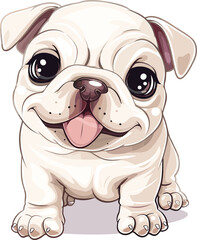 Adorable Bulldog Cartoon Vector Artwork Available
