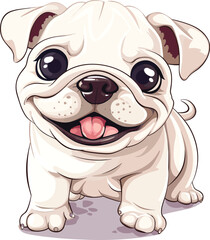 Adorable Smile Bulldog Cartoon Vector Artwork Available