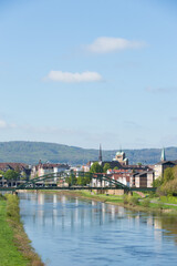 Fluss Weser in Minden als Panorama, NRW, Deutschland - 768076011