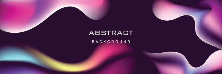 Abstract fluid 3d shapes vector trendy liquid colors backgrounds, Glowing retro waves vector background for brochure, leaflet, flyer, cover, catalog - obrazy, fototapety, plakaty