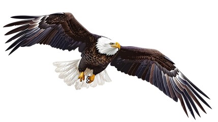 Eagle flying, vector illustration on a white background