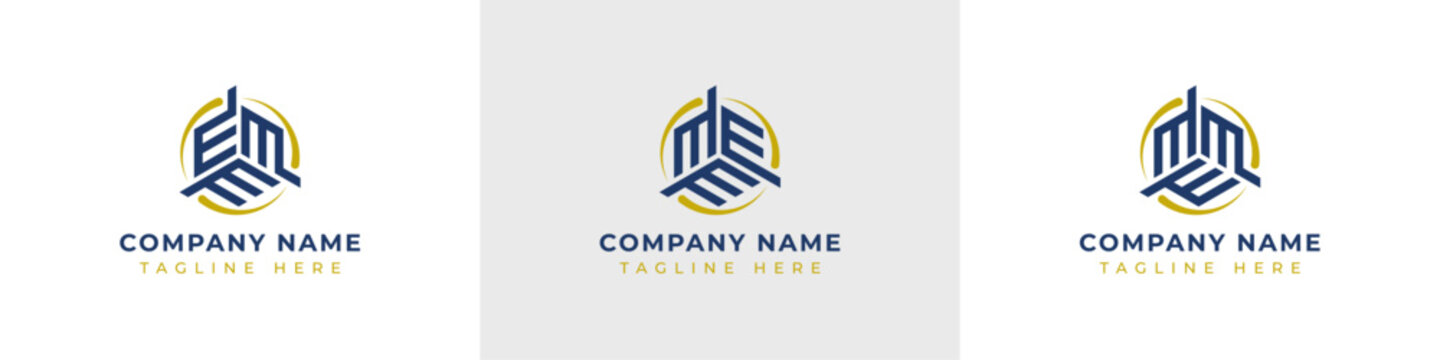 Letters EMM, MEM, MME Monogram Logo Set, suitable for any business with EMM, MEM, MME initials