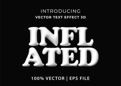  3D Inflated 3D Text Effect vector illustration