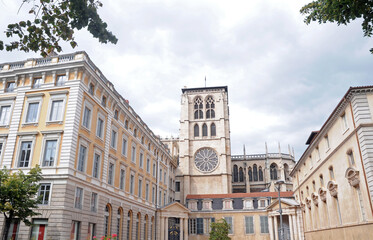 Saint John the Baptist Cathedral and Diocese building in Lyon city, France