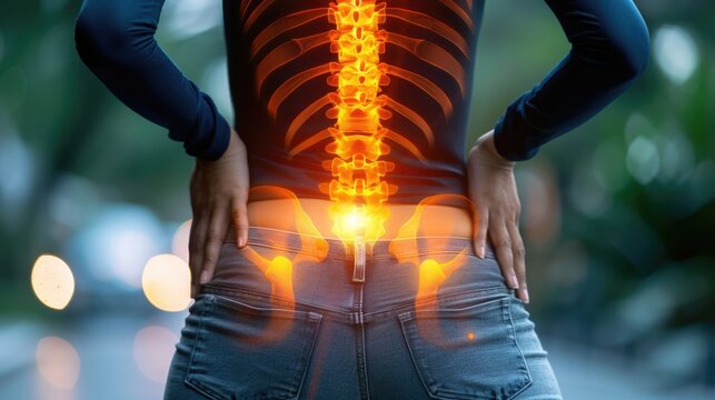 Person with lower back pain, capturing the discomfort and challenges faced by individuals experiencing lumbar discomfort, highlighting the need for attention and care in managing spinal health