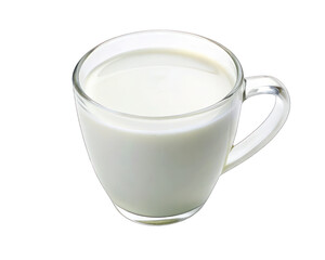 cup of milk isolated on transparent background. generative ai	