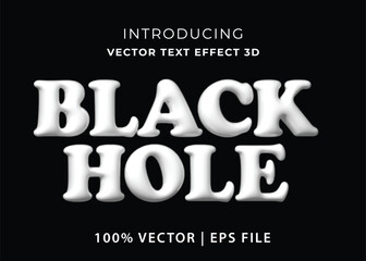 3d Black Hole Inflated Text Effect