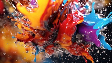 Explosion of colored powder, isolated