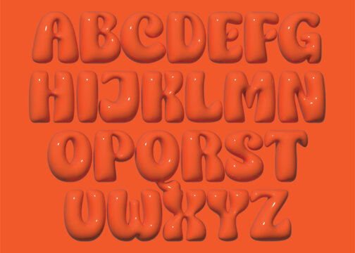 3D Inflated Text Effect A to Z for the Alphabet