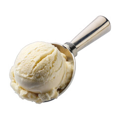 scoop of ice-cream isolated on transparent background. generative ai	