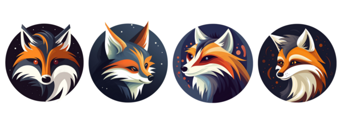 Logo illustration of a fox on a transparent background