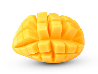 Ripe mango on white