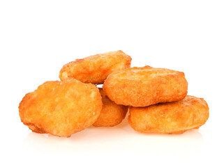 Chicken nuggets isolated on white background