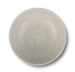 Ceramic Stoneware White Speckled bowl on white background top view