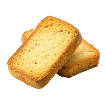 two rusk isolated on transparent background. generative ai	