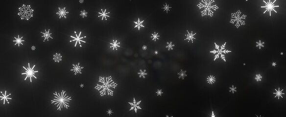 Snowflakes - With Realistic Snowflakes Overlay On Light Silver Backdrop. Xmas Holidays - 768085673