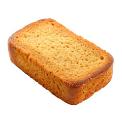 single rusk isolated on transparent background. generative ai	