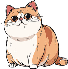 Adorable Chubby Cat Character Cartoon Vector Illustration