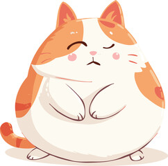 Adorable Cat Character Cartoon Vector Illustration