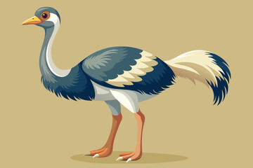 Cute ostrich vector arts illustration
