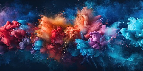 Obraz na płótnie Canvas Vibrant Eruption, A Symphony of Color
