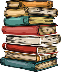Books doodle vector