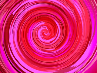 Vortex with red and pink colors - abstract graphic background with effect of depth of space, mixing colors, motion, rotation, infinity. Topics: texture, pattern, abstraction, wallpaper, computer art