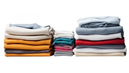 Stack of clean clothes  isolate on transparent background, cutout, png