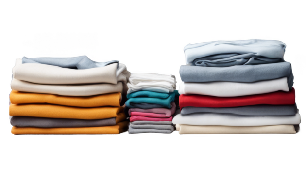 Stack of clean clothes  isolate on transparent background, cutout, png
