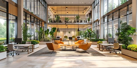 Foto op Aluminium Elegant Corporate Office Lobby Design © Dament